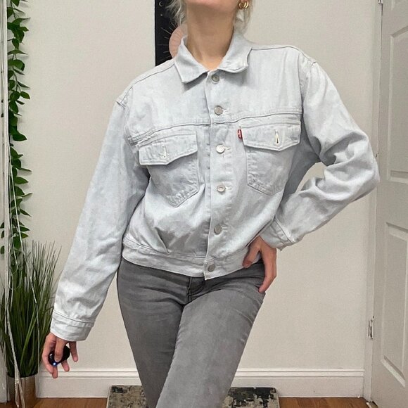 Levi's Long Sleeve Button-Up Denim Jacket Chest Pocket Size S Blue - Picture 2 of 6